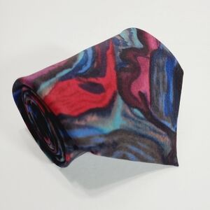 J. Garcia Multicolor Abstract Men's Silk Neck Tie 58x3.75"